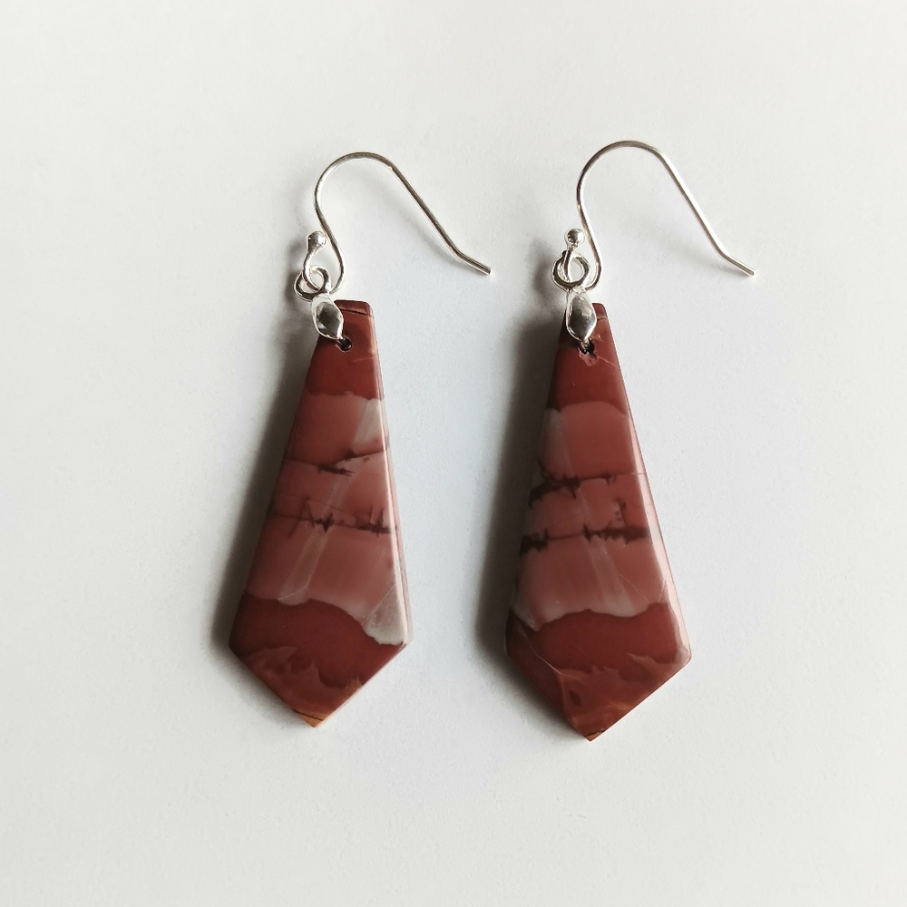 Noreena Jasper Gemstone Earrings with 925 Sterling Silver Findings